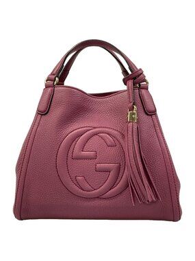 Gucci Tote Soho Purple Leather
